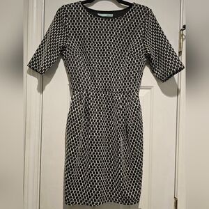 Women's Maurices Black & White Short Sleeve Above The Knee Dress W/Pockets Sz Sm